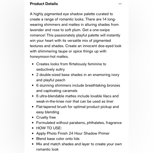 SMASHBOX THE LOVE EDIT: ROMANTIC EYESHADOW PALETTE NIB - Picture 6 of 6